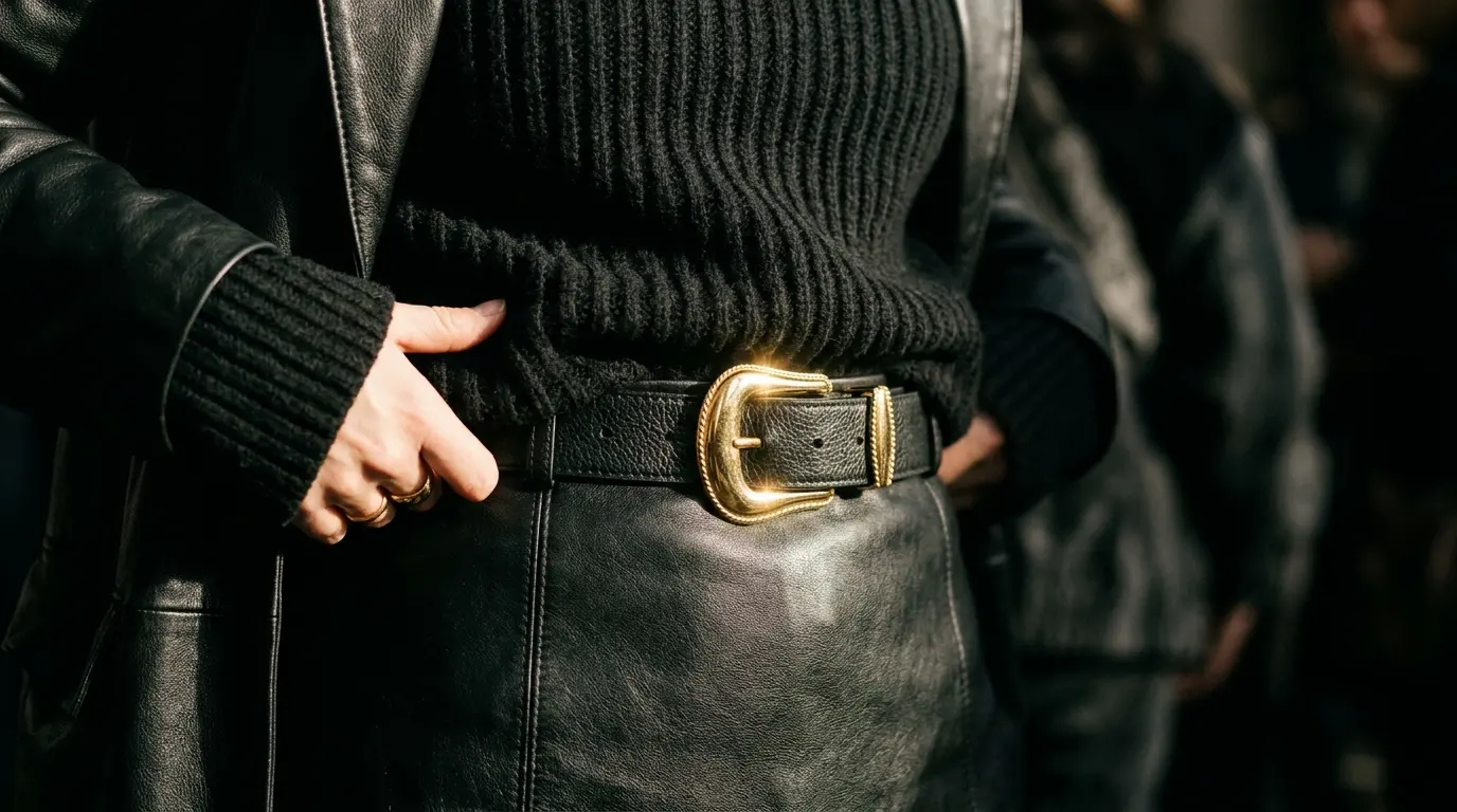 Blackout game day outfit ideas built from mixed textures rather than one flat black