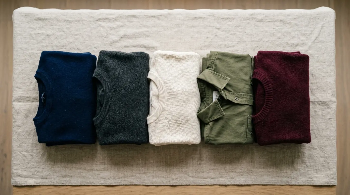 Neutral courtroom colours laid out in navy charcoal cream olive and burgundy