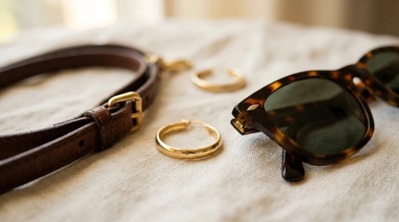 Football game day accessories black women use including hoops sunglasses and a crossbody