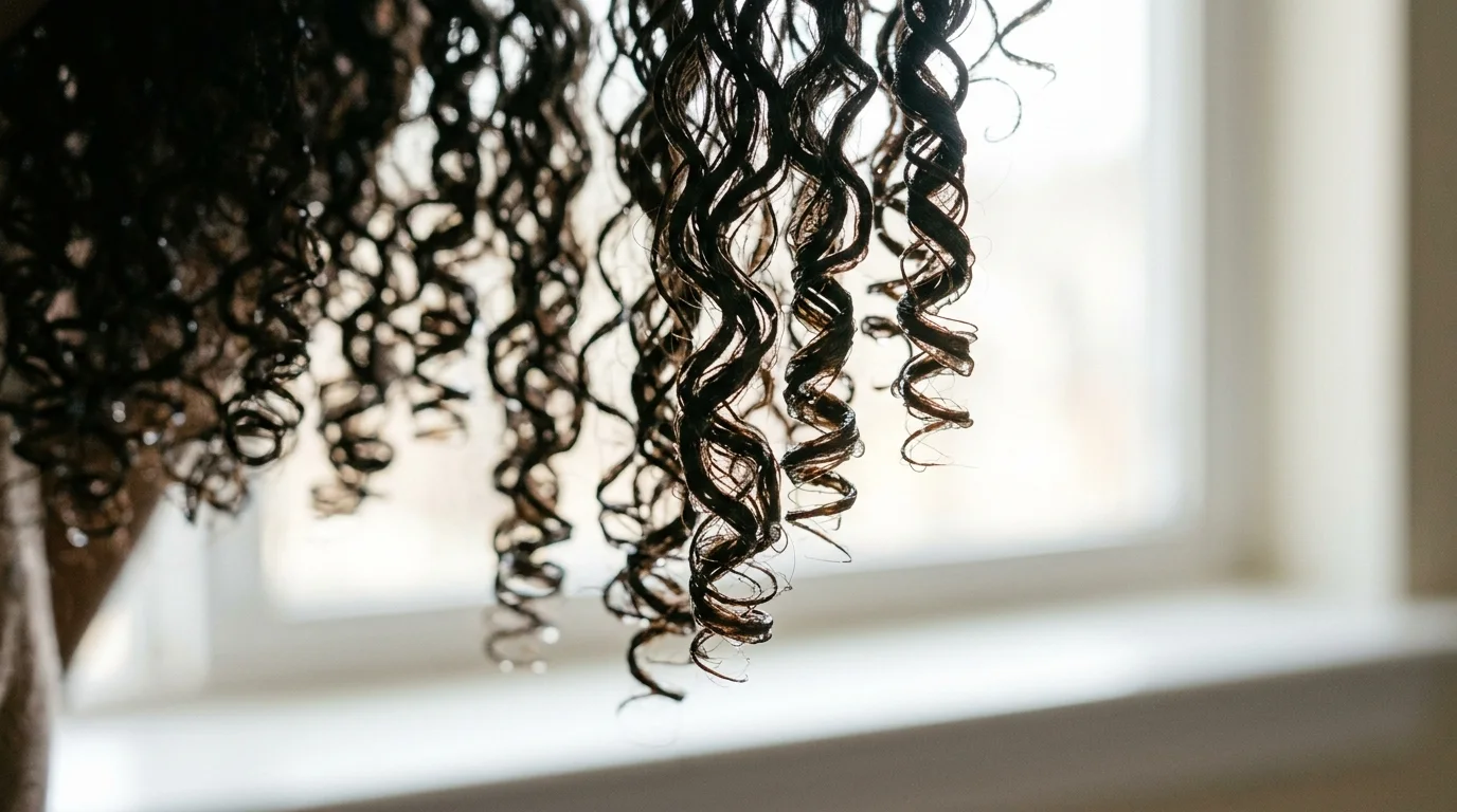 Curls drying undisturbed with the gel cast still intact around each clump