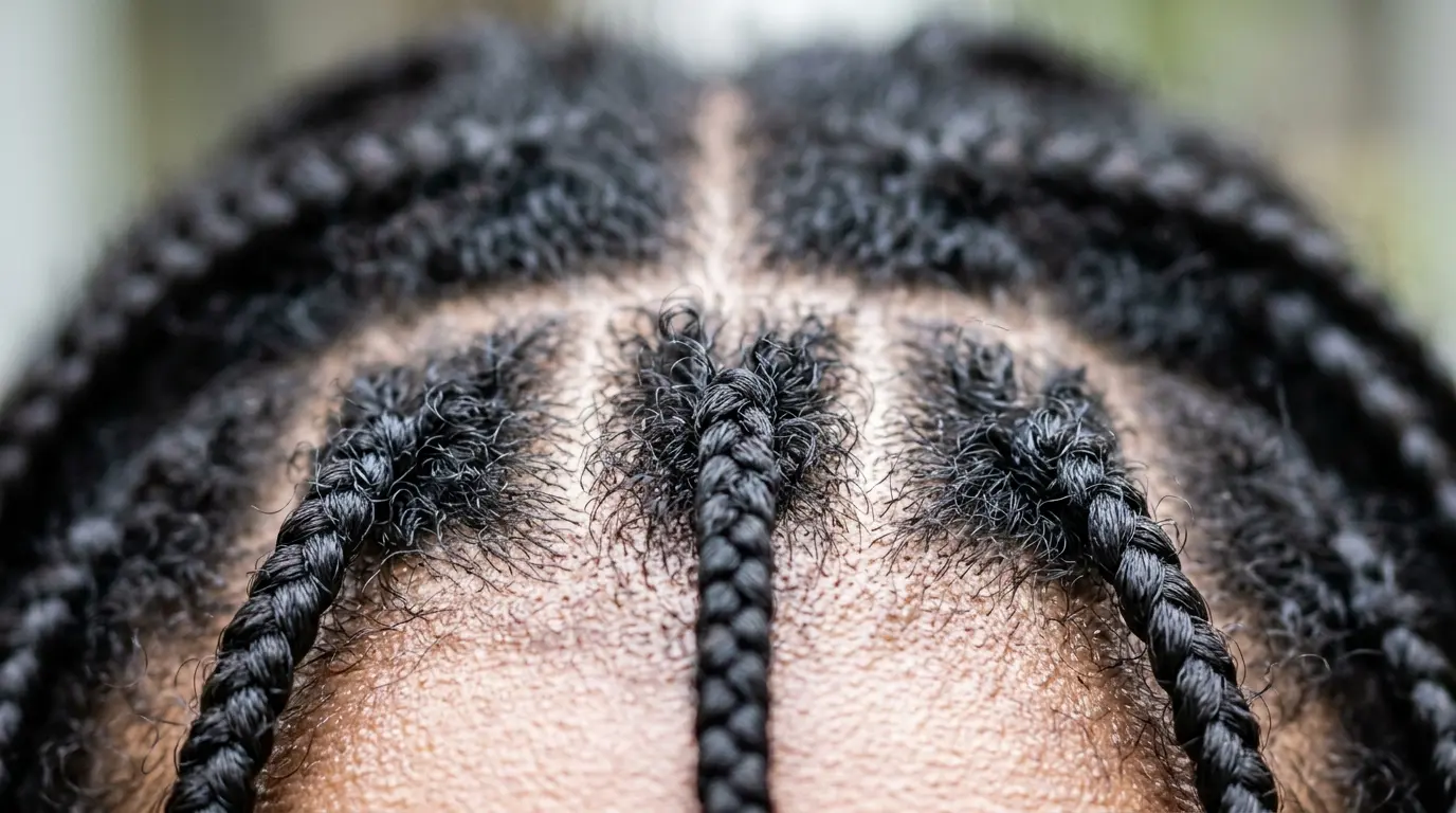 Regrowth lifting at the parting after several weeks of wear