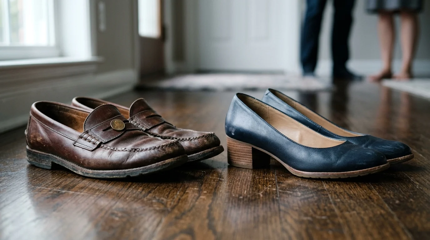 Broken in loafers and low block heels compared for a long day at the courthouse