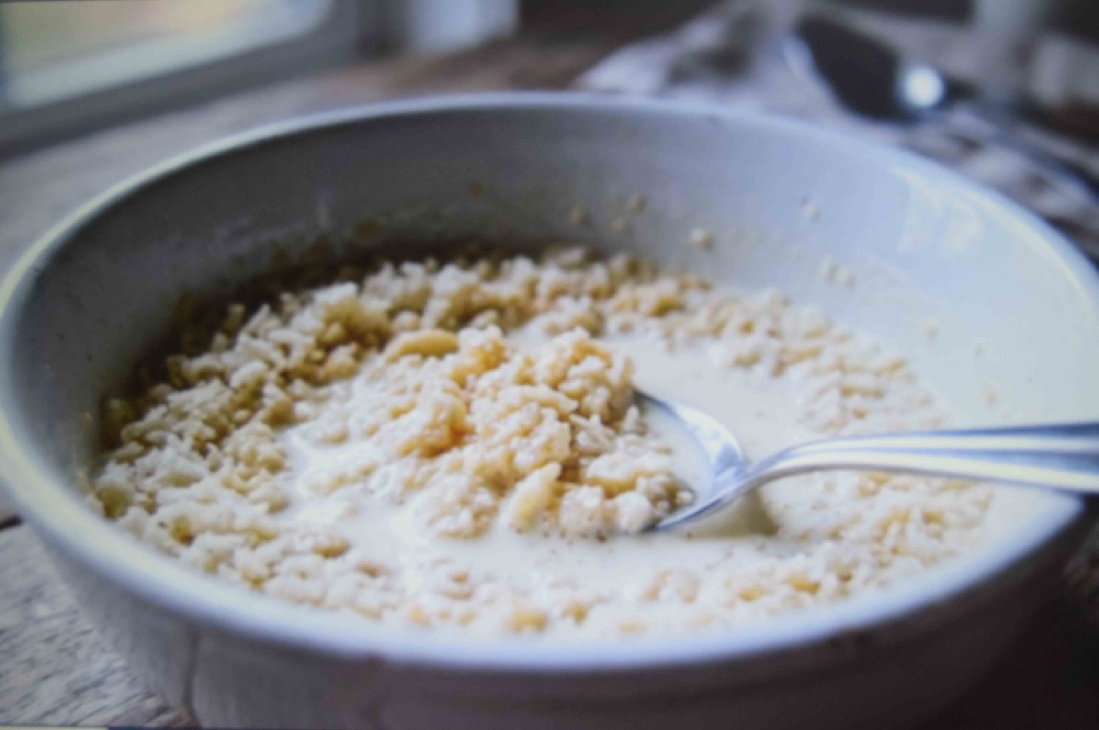 Panko soaking in cream to make a panade before the meat goes in